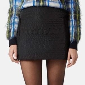 Topshop Quilted Faux Fur Mixed
Pattern Mini Skirt